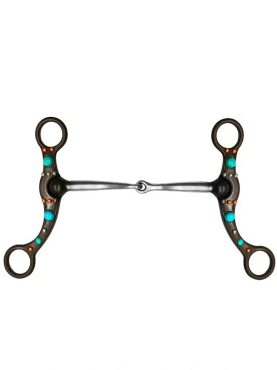 Bits - Western Show Snaffle Turqouise Detail 5.5"
