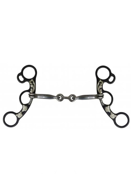 Bit - 5.5" dogbone mouth snaffle bit with copper inlays - Item 255234
