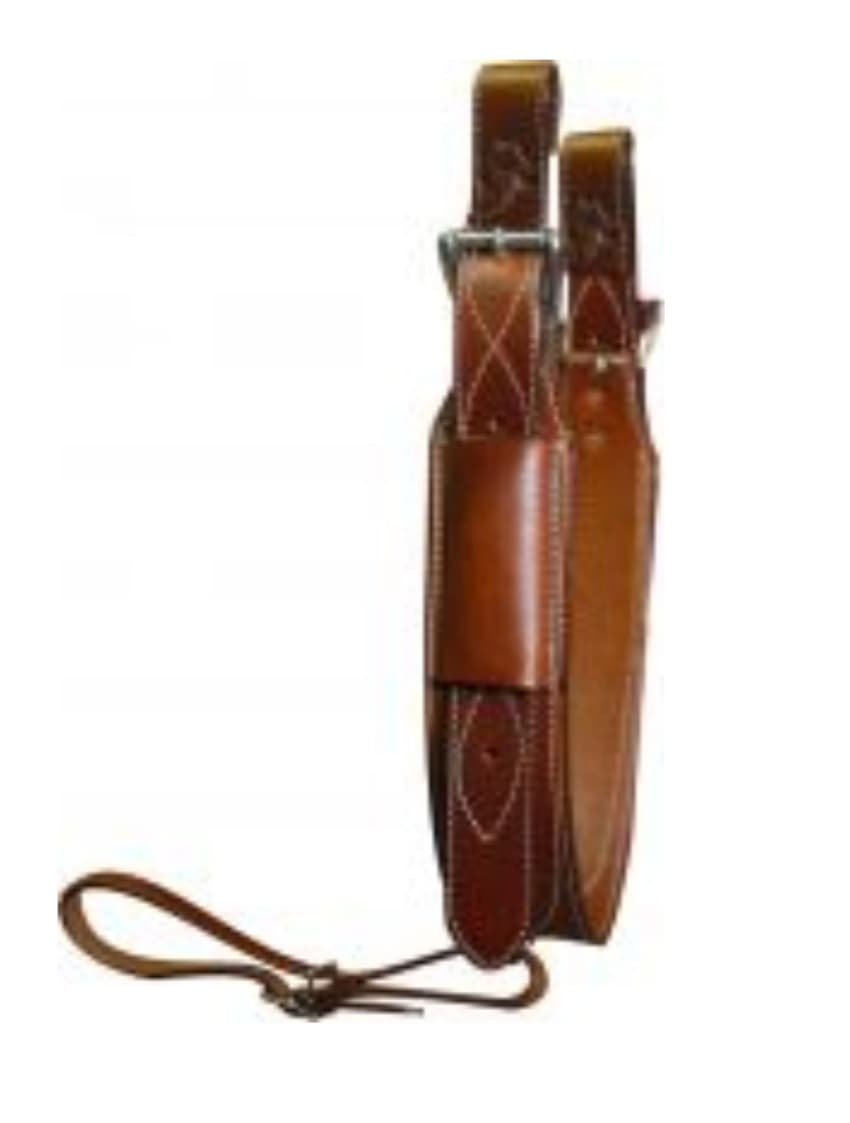 Back Rigging - Leather heavy duty 3" wide leather back cinch with rollar buckles