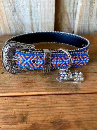 Collar - Pure Western Bailey Blue Dog Collar XS