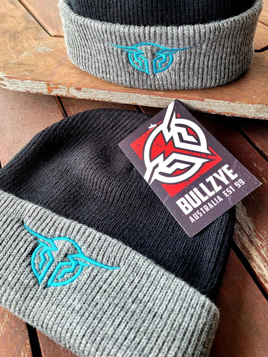 Bullzye Authentic Beanie Black/Grey Aqua