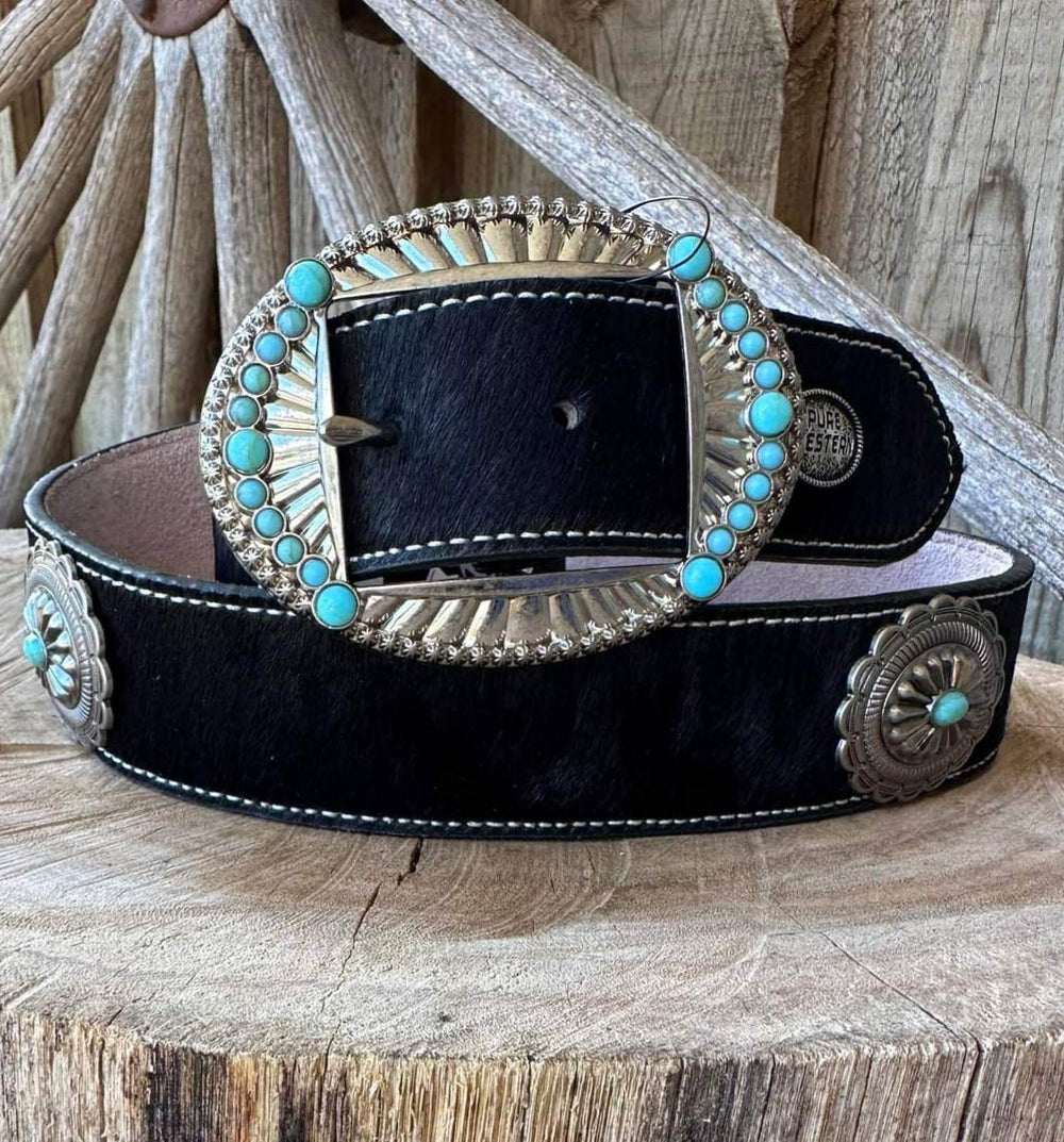 Pure Western Rowley Genuine Leather/Hide Black Belt