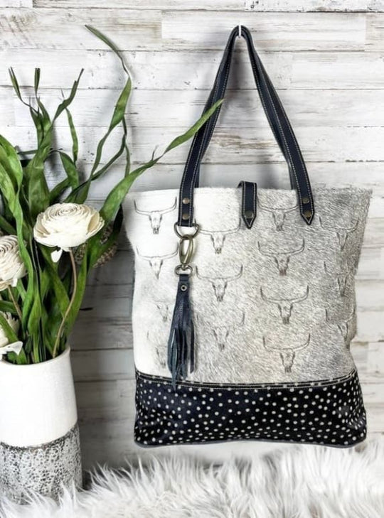 Western Hair on Hide Longhorn Tote