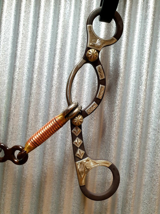 Bit - Brown steel sliding gag bit 5.5" Mouth - 210713