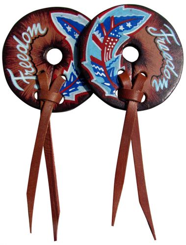 Bit Guard - Hand Painted "Freedom" Feather design Bit Guards