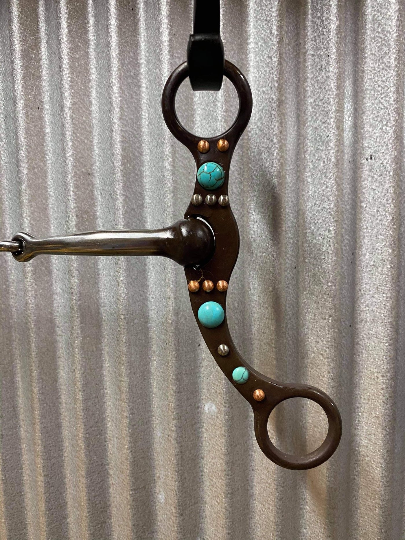 Bits - Western Show Snaffle Turqouise Detail 5.5"