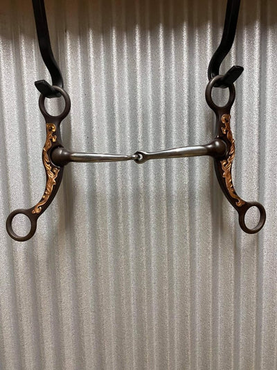 Bit - Western Horse Show Stainless Steel Snaffle Copper Overlay  5 1/2"