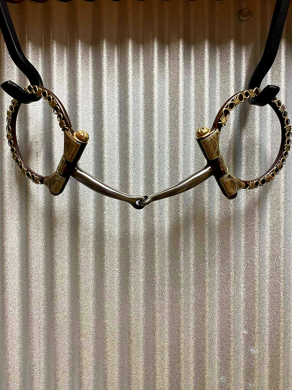 Bit - Silver Barbwire Western Show Snaffle 5.25"