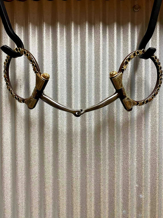 Bit - Silver Barbwire Western Show Snaffle 5.25"