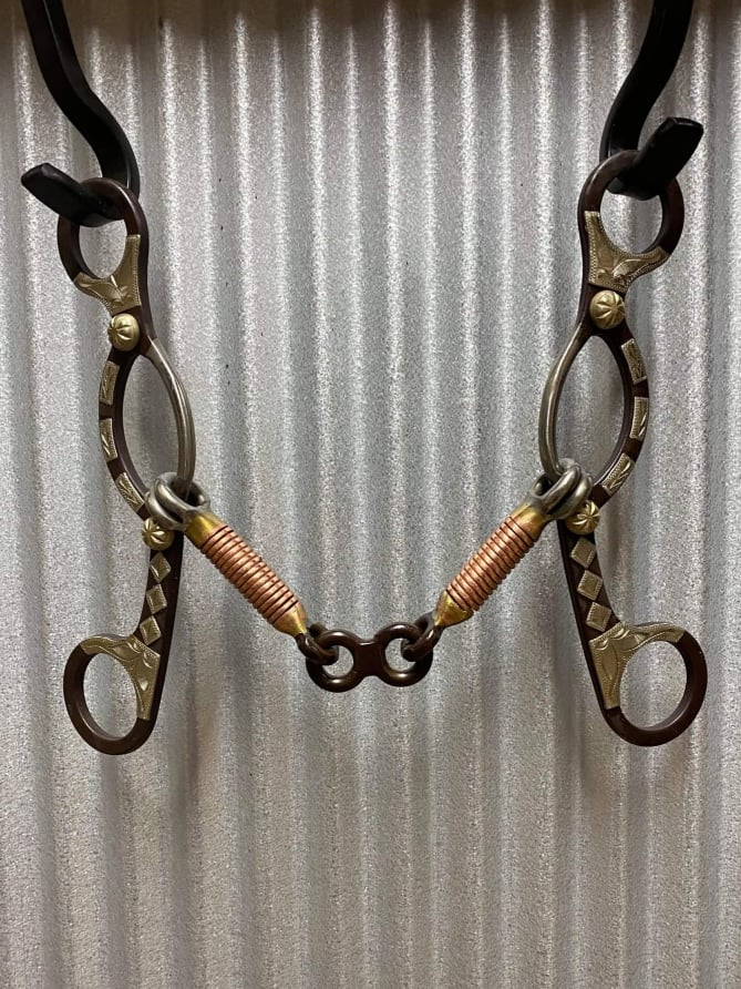 Bit - Brown steel sliding gag bit 5.5" Mouth - 210713