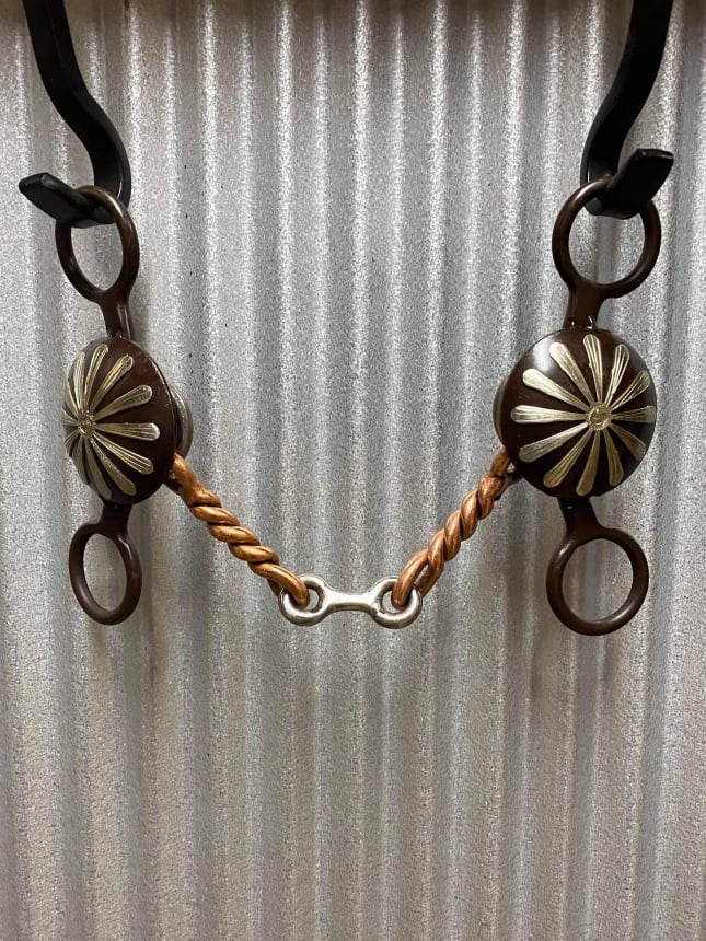 Bits - 5" Brown Steel Concho Bit with Dogbone Mouth