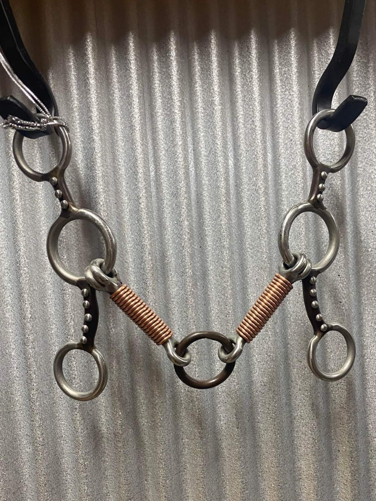 Bit - Jr Cow Horse Wire Wrapped Copper Mouth Snaffle With Dots