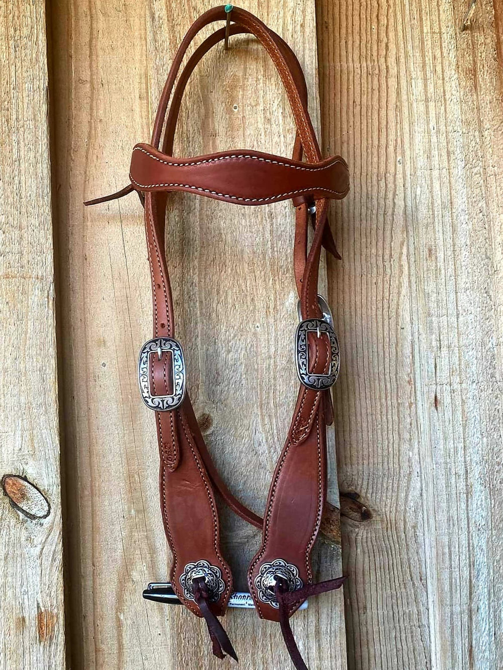Western Bridle Show Browband  High Quality Oiled Leather USA Made