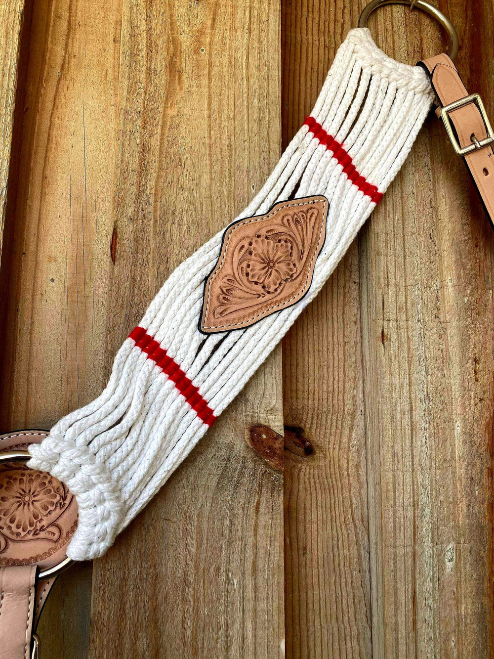 Breastcollar - String Style with Tooled Leather Detail Full Size