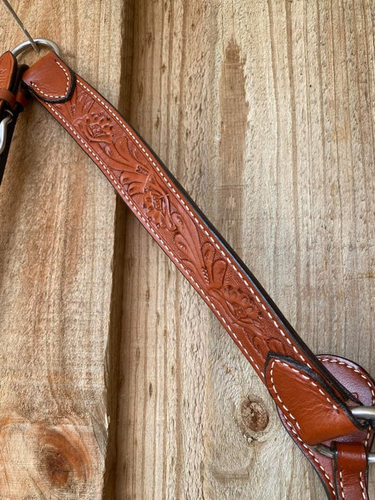Western Tack Set - Small Pony Tooled Leather Bridle/ Breastcollar