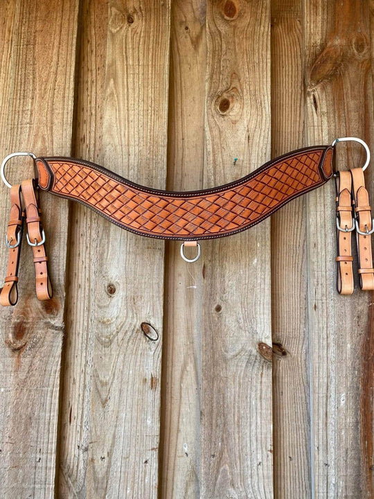 Tripping - Basketweave tooled pattern Breastcollar Breastplate