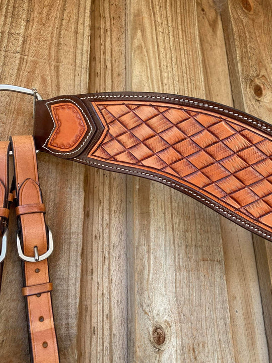Tripping - Basketweave tooled pattern Breastcollar Breastplate