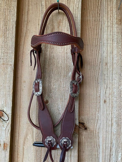 Western Bridle Show Browband High Quality Oiled Leather USA Made