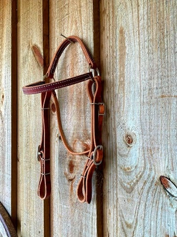 Western Bridle BROWBAND USA Made Harness Leather Work Headstall