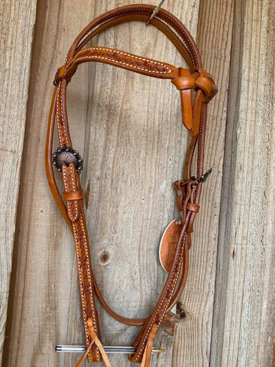 Western Bridle Browband Futurity Barbwire Tooled Headstall
