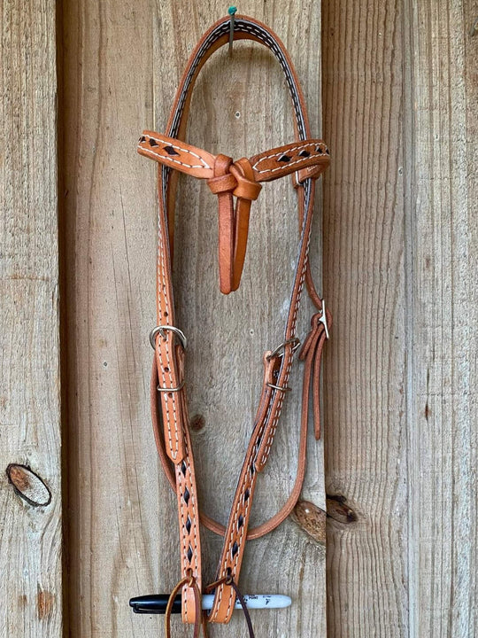 Western Bridle FUTURITY chocolate BUCKSTITCH  HEADSTALL