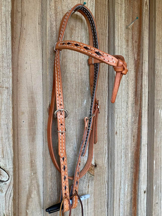 Western Bridle FUTURITY chocolate BUCKSTITCH  HEADSTALL