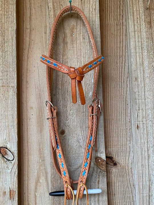 Western Bridle FUTURITY TURQUOISE BUCKSTITCH HEADSTALL