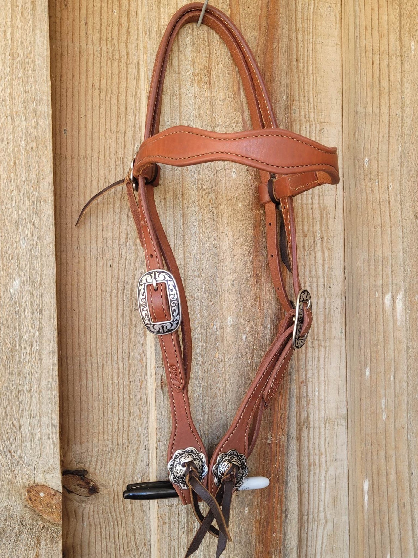 Western Bridle Show Browband High Quality Oiled Leather USA Made COB
