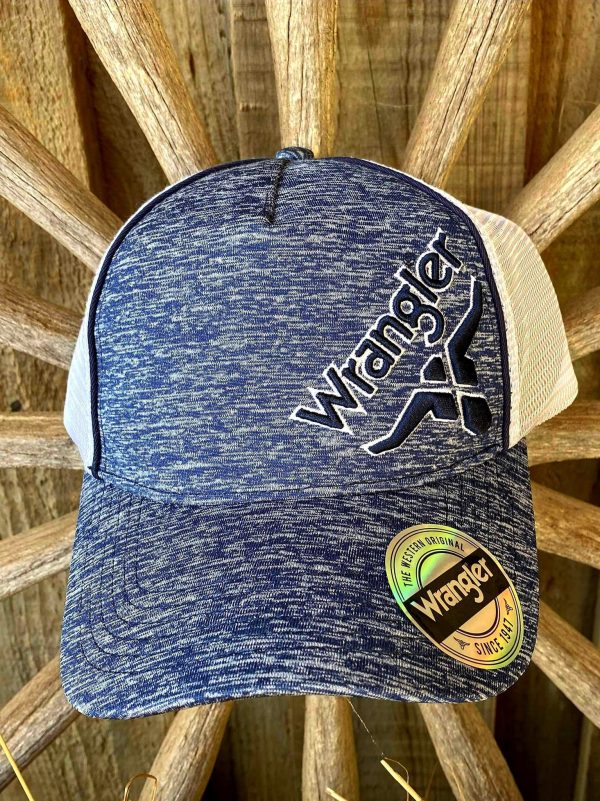 Wrangler Mens Trucker Cap Nester Blue Marle