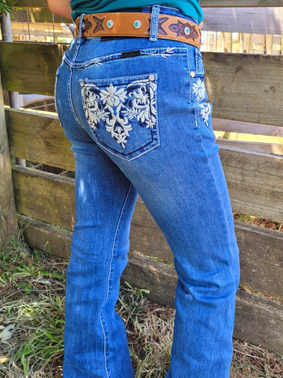 Outback Charlene Mid Rise Stretchy Jeans 34" Leg