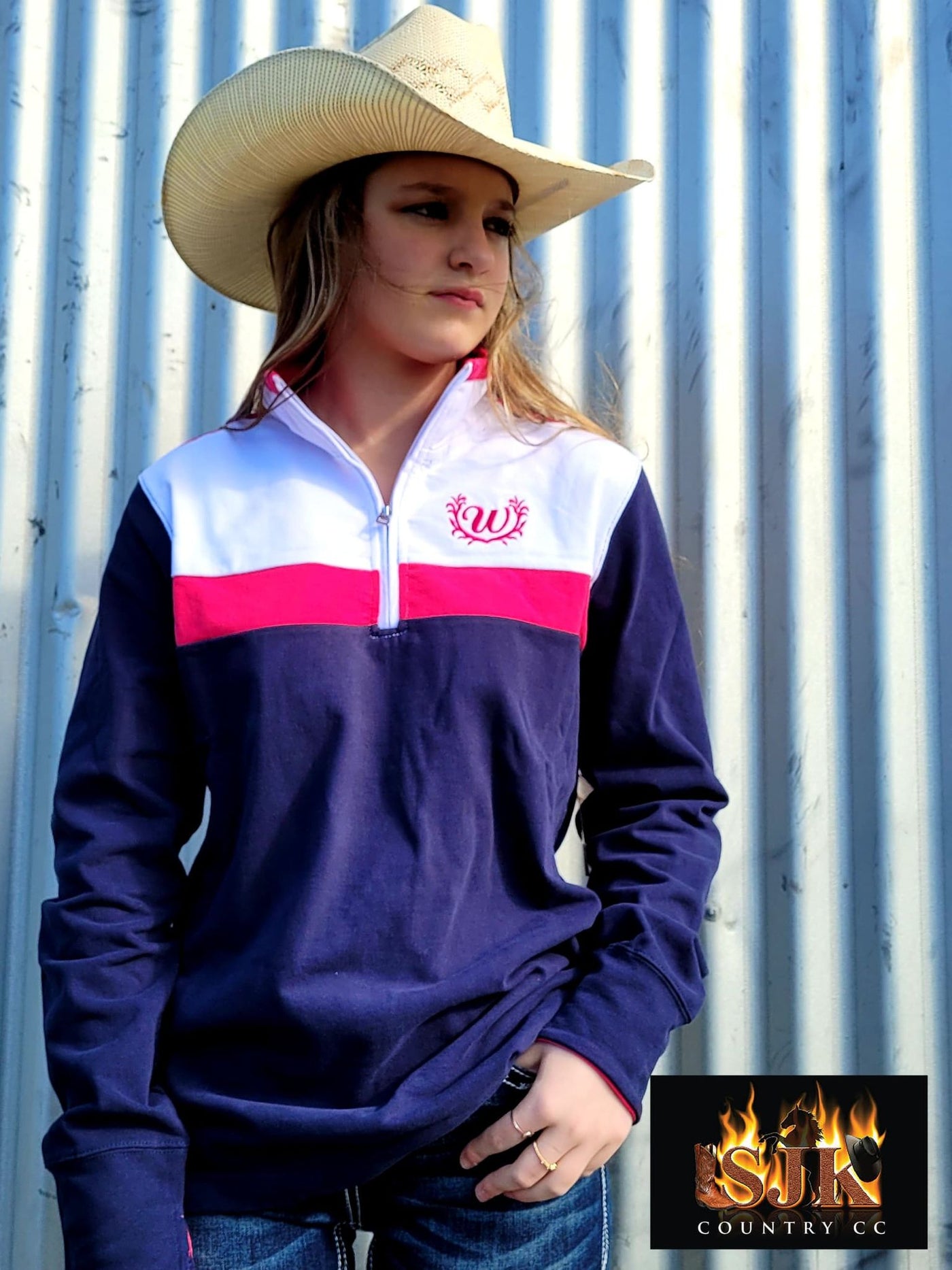 Wrangler Clarissa Navy/ Pink Logo Rugby