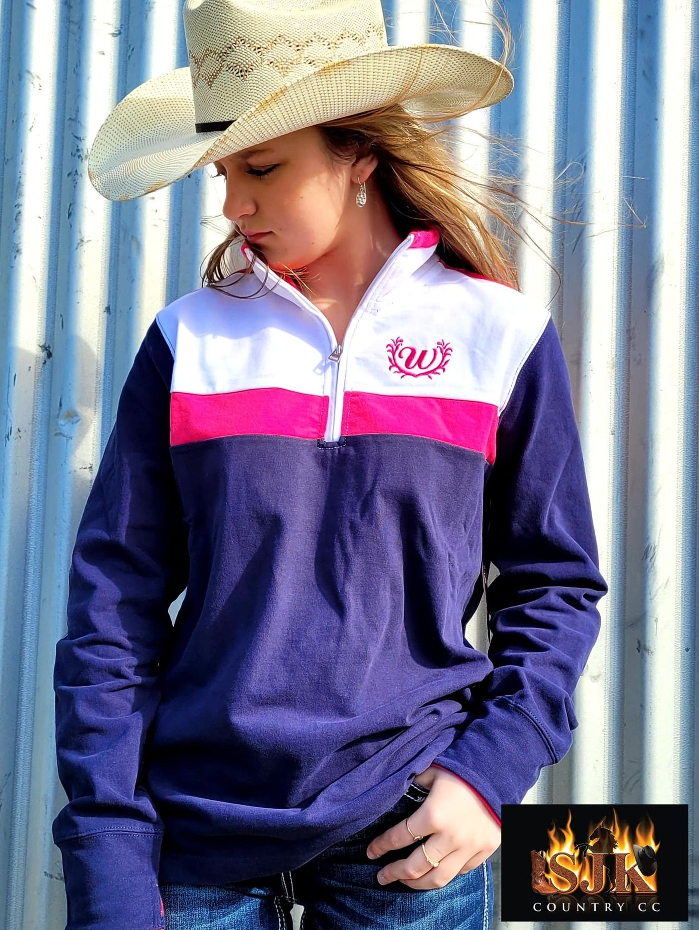 Wrangler Clarissa Navy/ Pink Logo Rugby