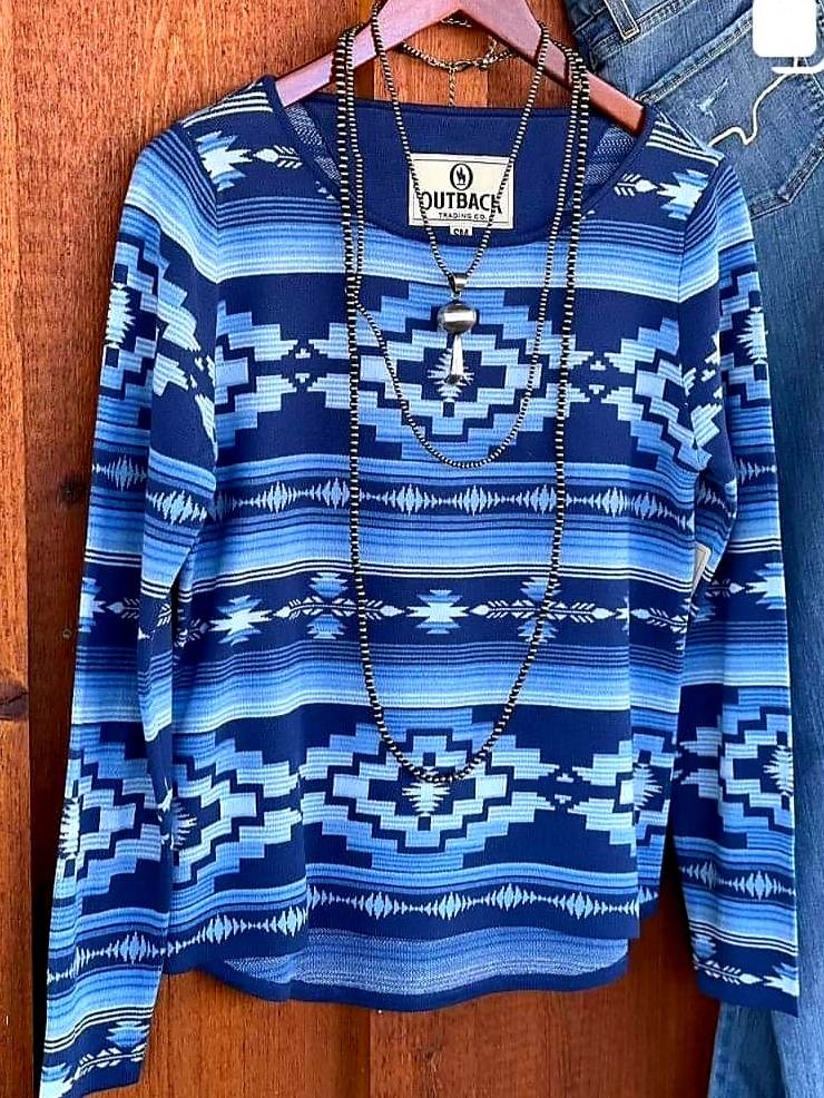 Outback Trading Connie Aztec Western Sweater Size M