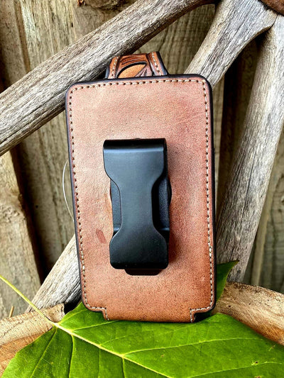 Phone -  Genuine Tooled Leather Phone Holder Case
