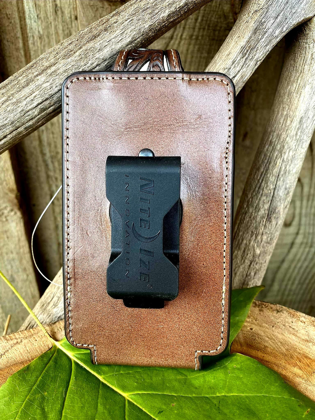 Phone -  Genuine Tooled Leather Phone Holder Case