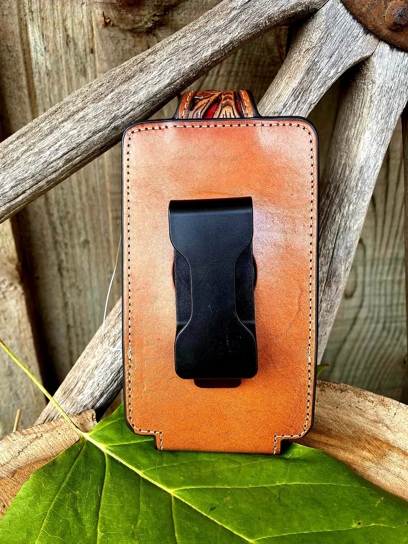 Phone -  Genuine Tooled Leather Phone Holder Case