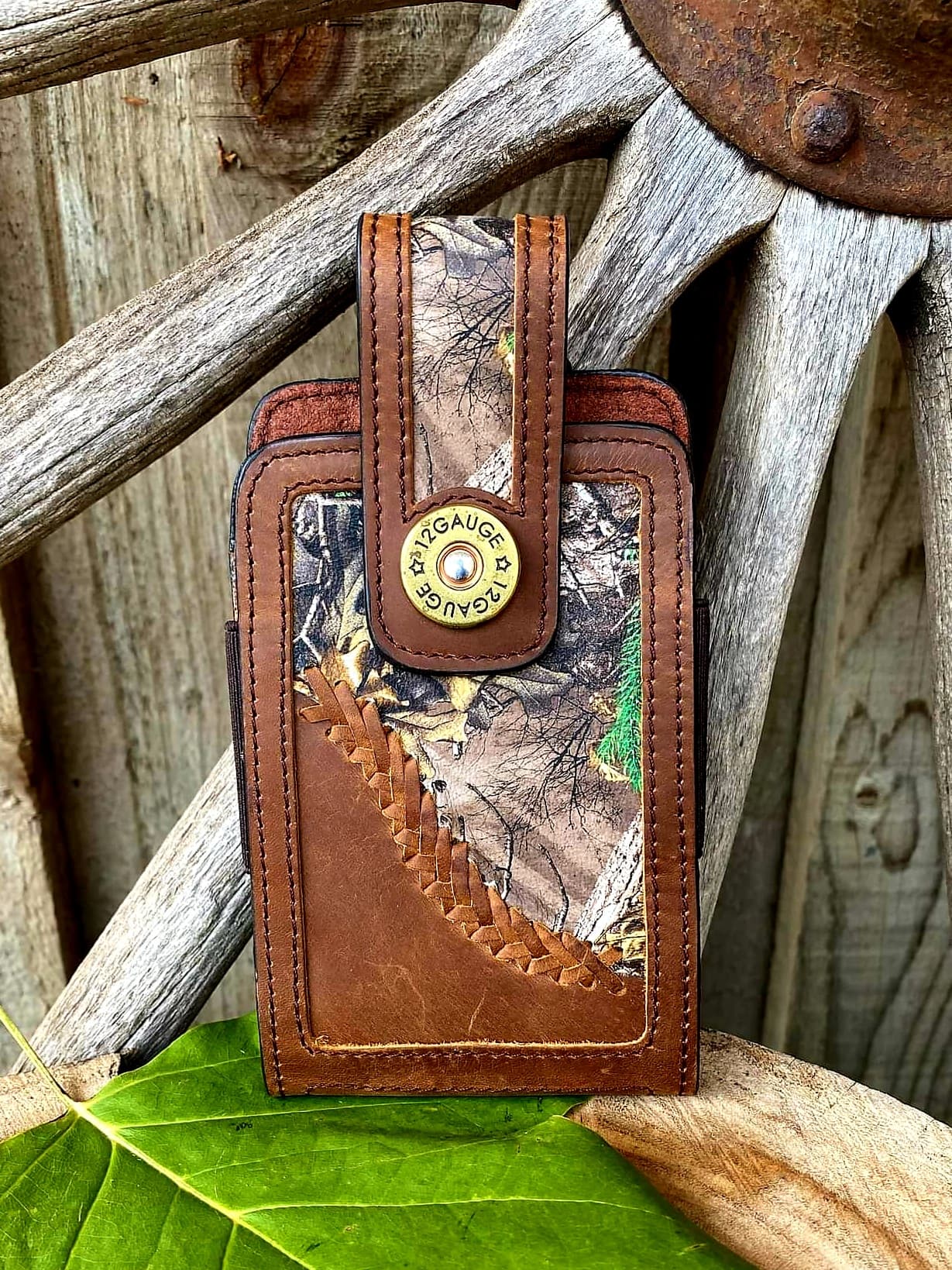 Phone -  Genuine Leather Camo Phone Holder Case