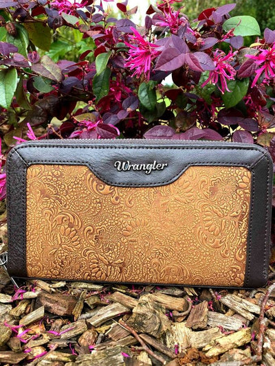 Wrangler Darby Embossed Genuine Leather Purse Wallet