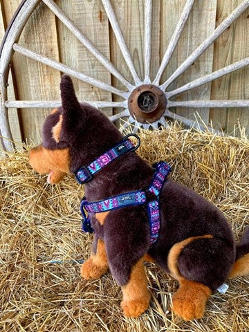 Dizzy Dog Purple Aztec Harness Small