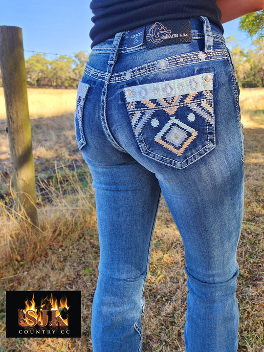 Grace in LA Easy Fit COMFY  Mid Rise Cody  Jeans Size 25