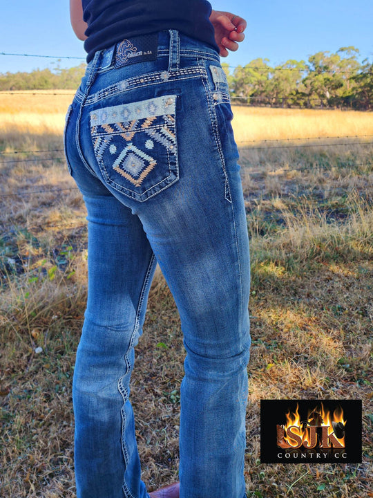 Grace in LA Easy Fit COMFY  Mid Rise Cody  Jeans Size 25