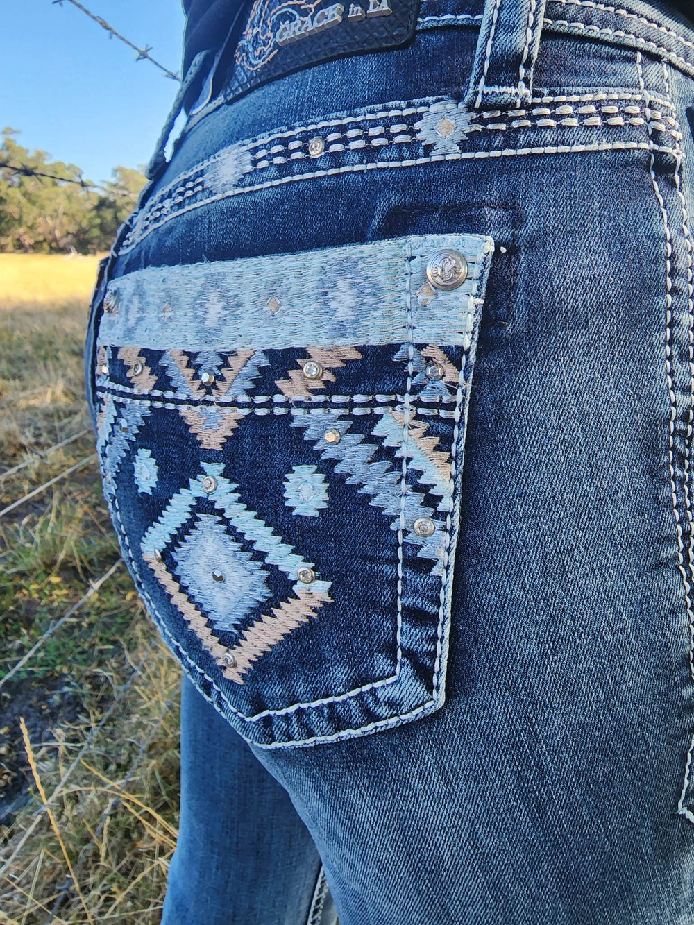 Grace in LA Easy Fit COMFY  Mid Rise Cody  Jeans Size 25