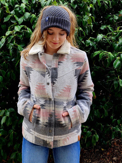 Wrangler Harlene Warm Wool Blend Aztec Jacket Size Medium