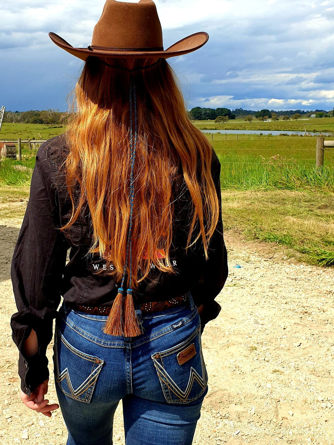 Genuine HH Stampede String Chestnut Aqua
