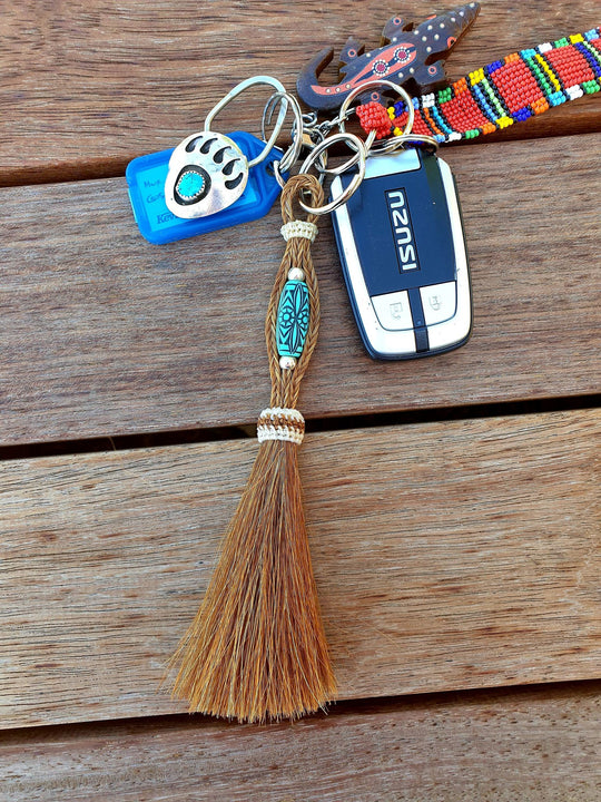 Gift - Genuine HH Bead Detail Key Ring Chestnut
