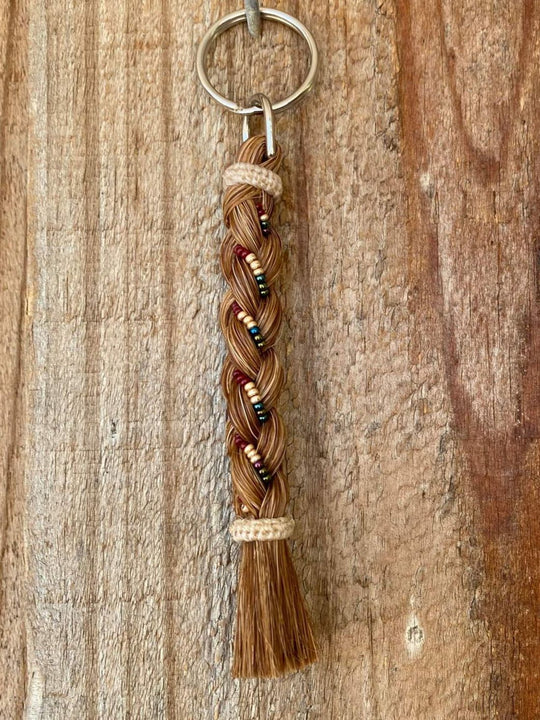 Gift - Genuine HH Braided Tail Key Ring with Beads