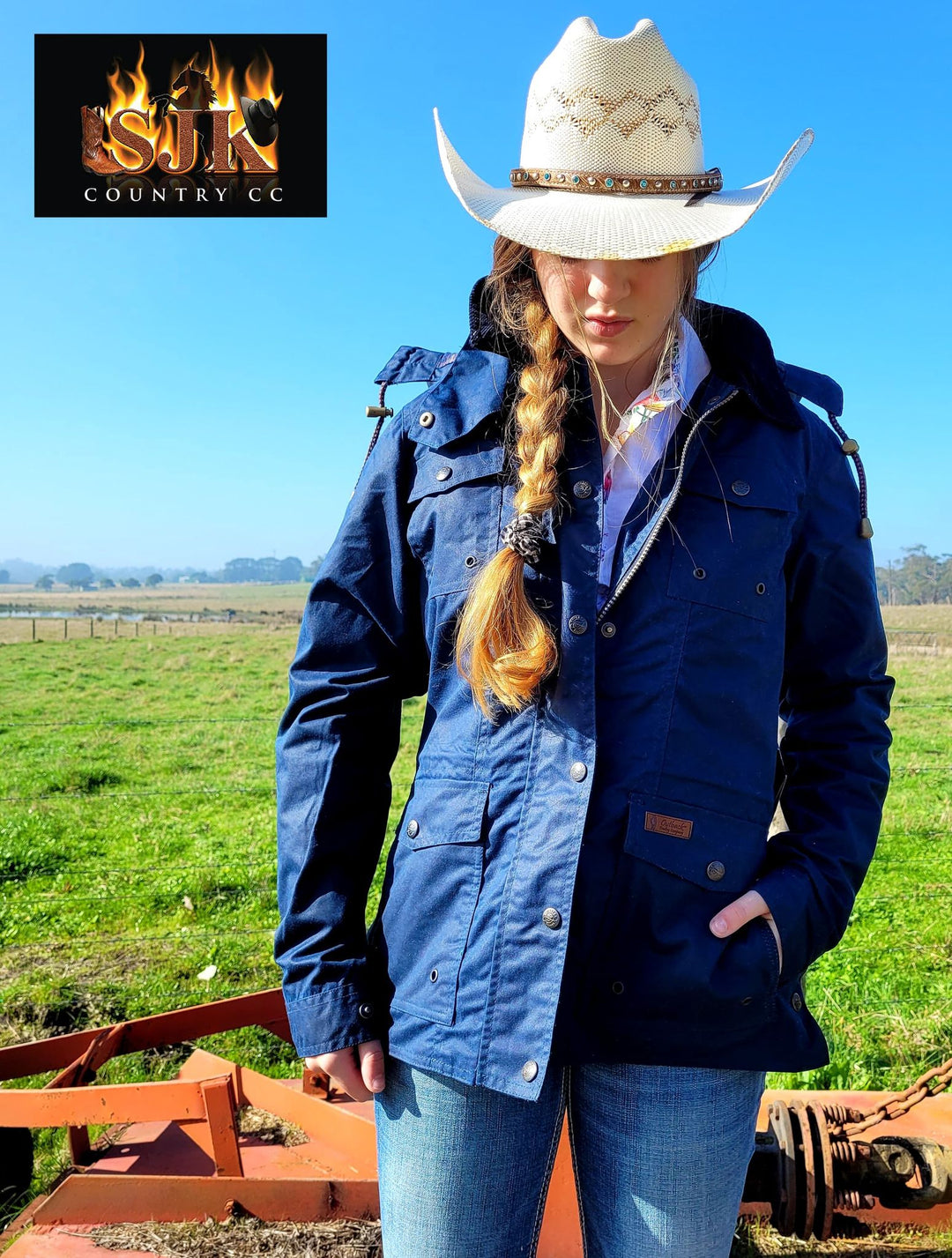 Outback Jillaroo Navy Oilskin Jacket