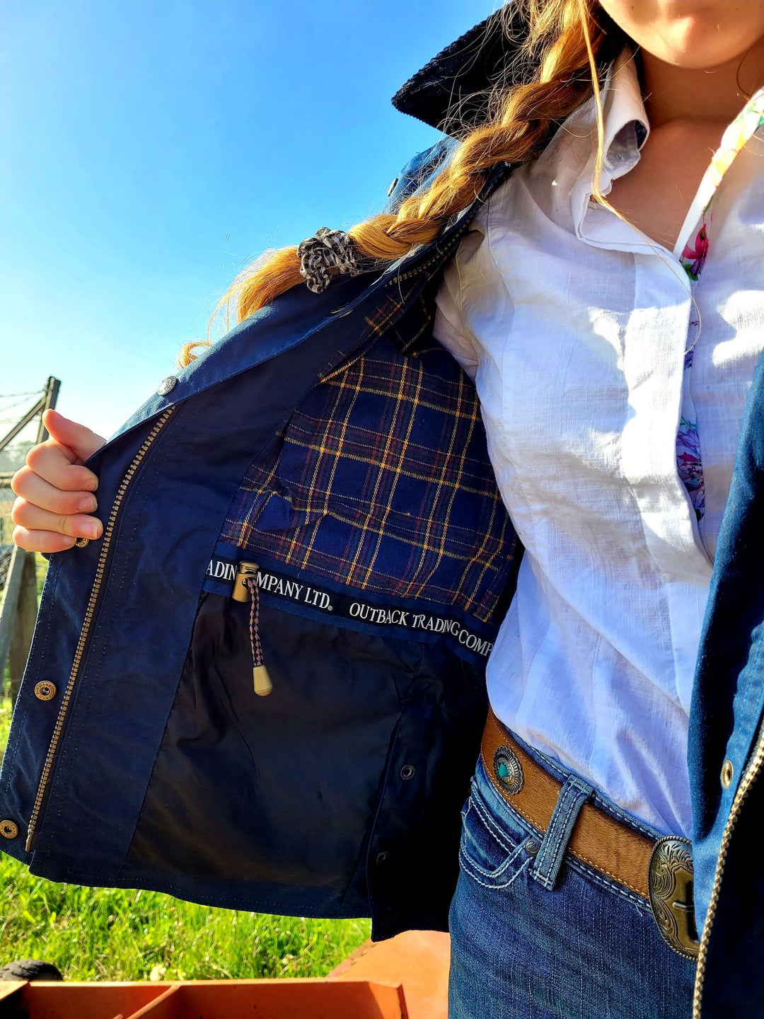 Outback Jillaroo Navy Oilskin Jacket