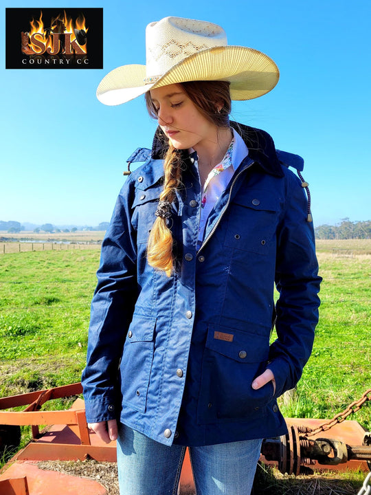 Outback Jillaroo Navy Oilskin Jacket
