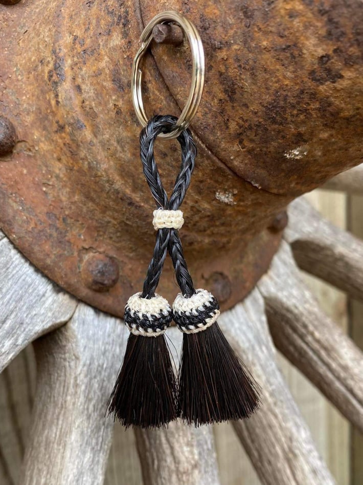 Gift - Genuine Horsehair Mule cut Key ring or Bag Charm